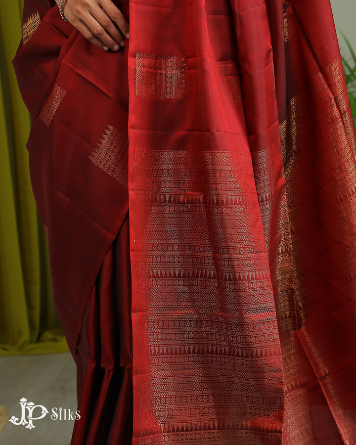 Maroon Soft Silk Saree - F2222