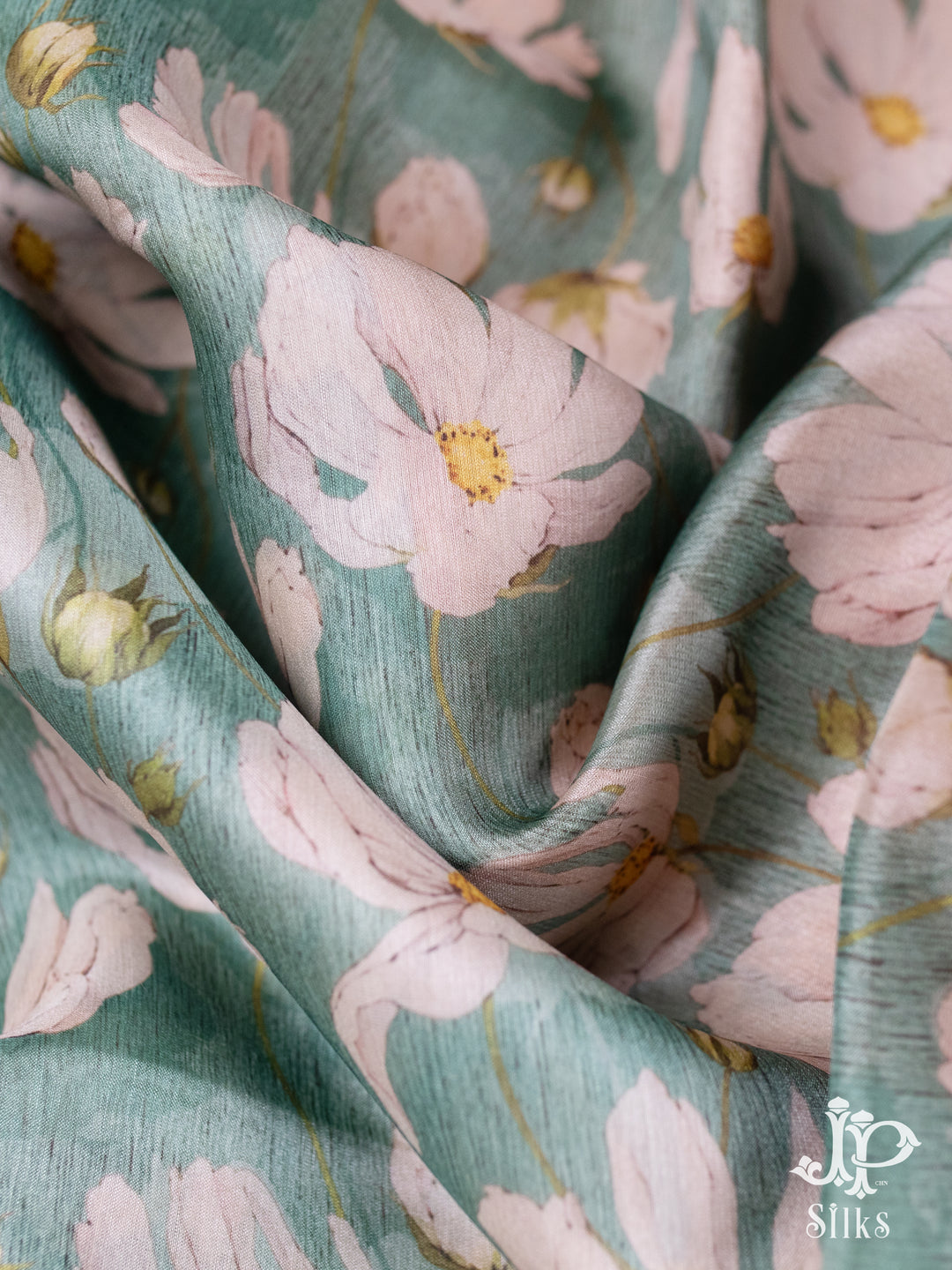 Pastel Green Raw Silk Fancy Saree - E1528-1