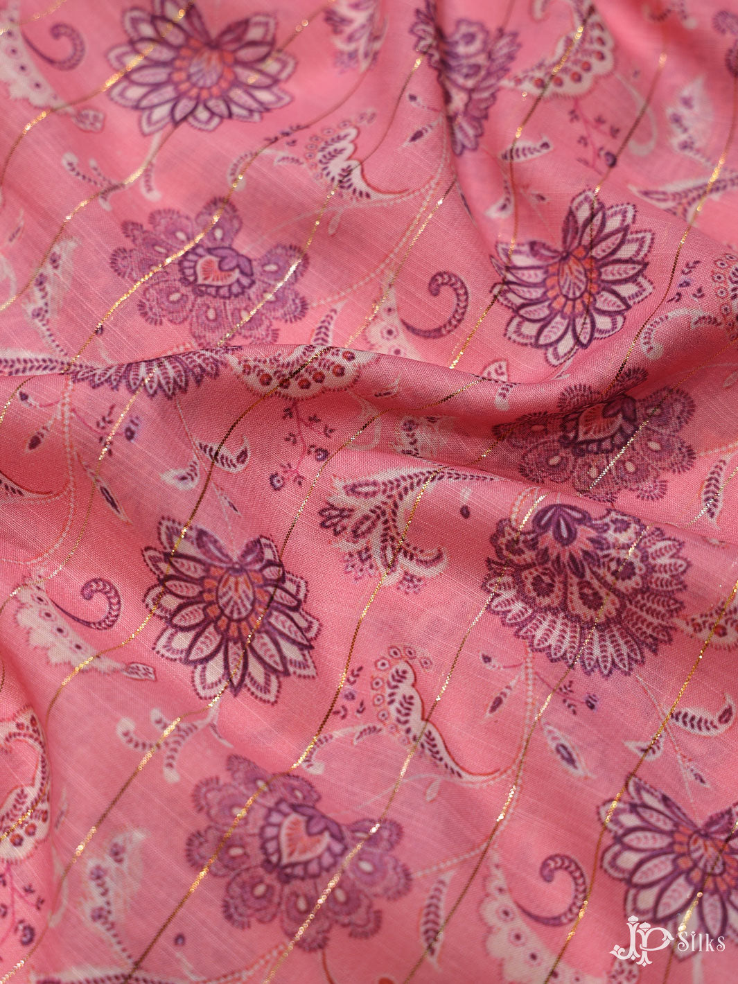 Pink Digital Printed Munga Cotton Fabric - E3332