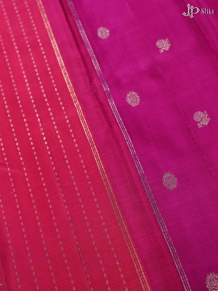 Reddish Pink Kanchipuram Silk Saree - A950- View 3