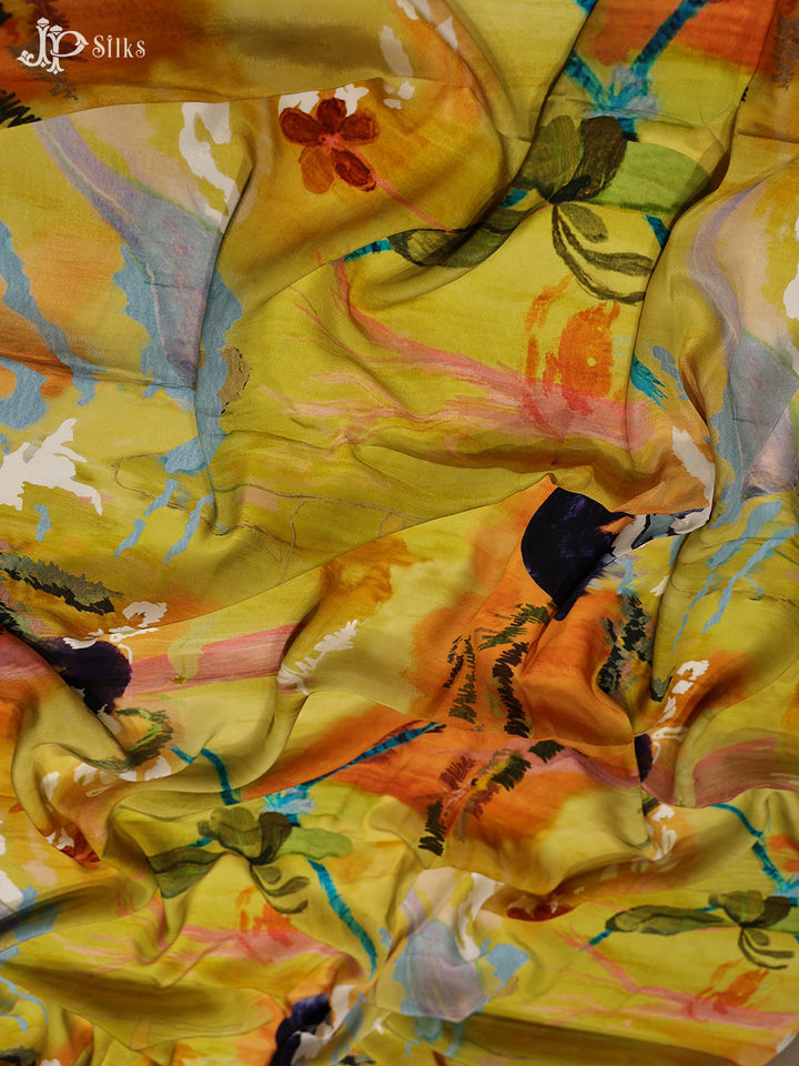 Multicolor Digital Printed Viscose Crepe Fabric - E4016