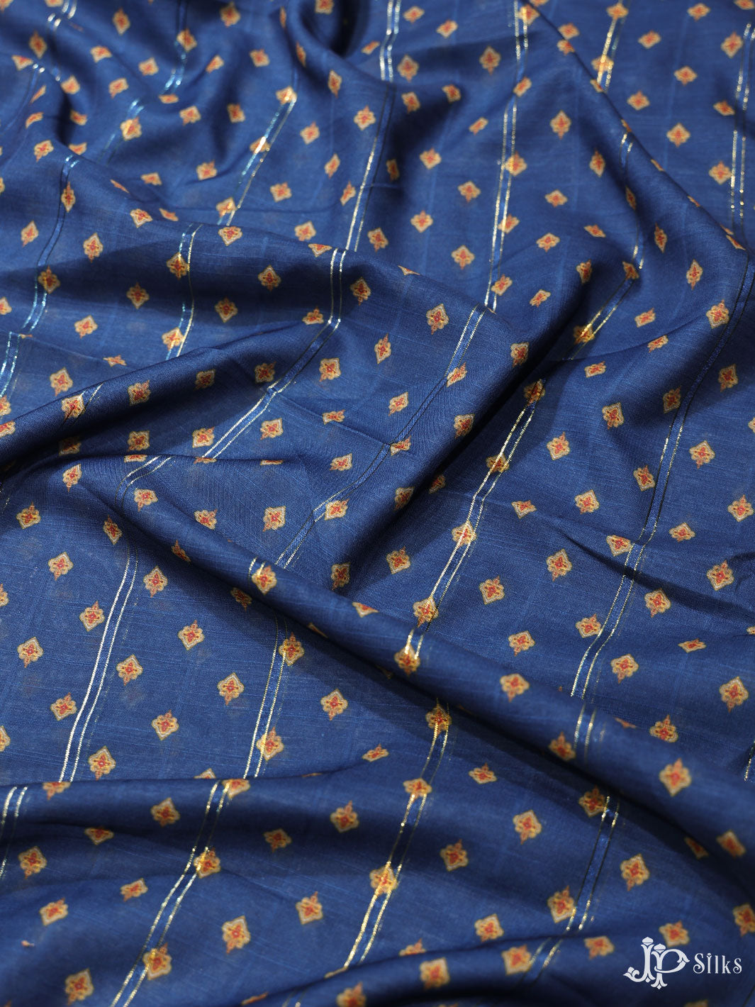 Blue Digital Printed Munga Cotton Fabric - E3320 