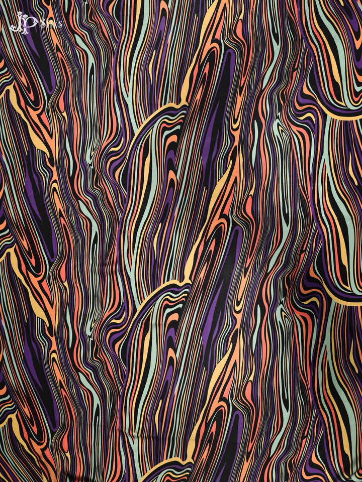 Multicolor Digital Printed Crepe Fabric - E3317 - View 1
