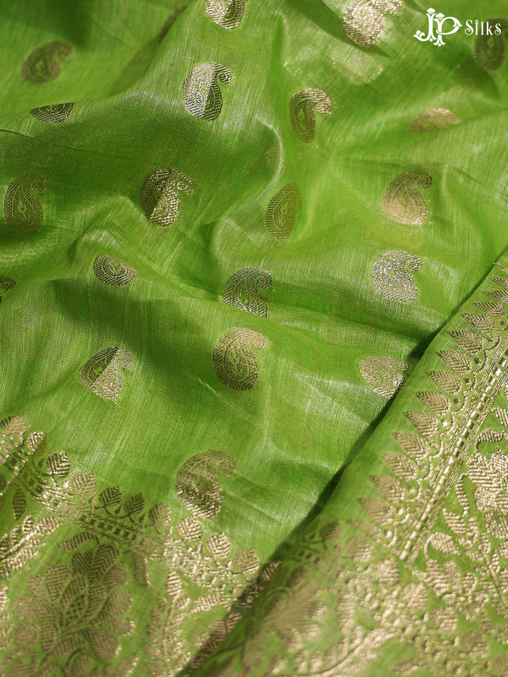 Light Green Organza Saree - D6627 - View 4