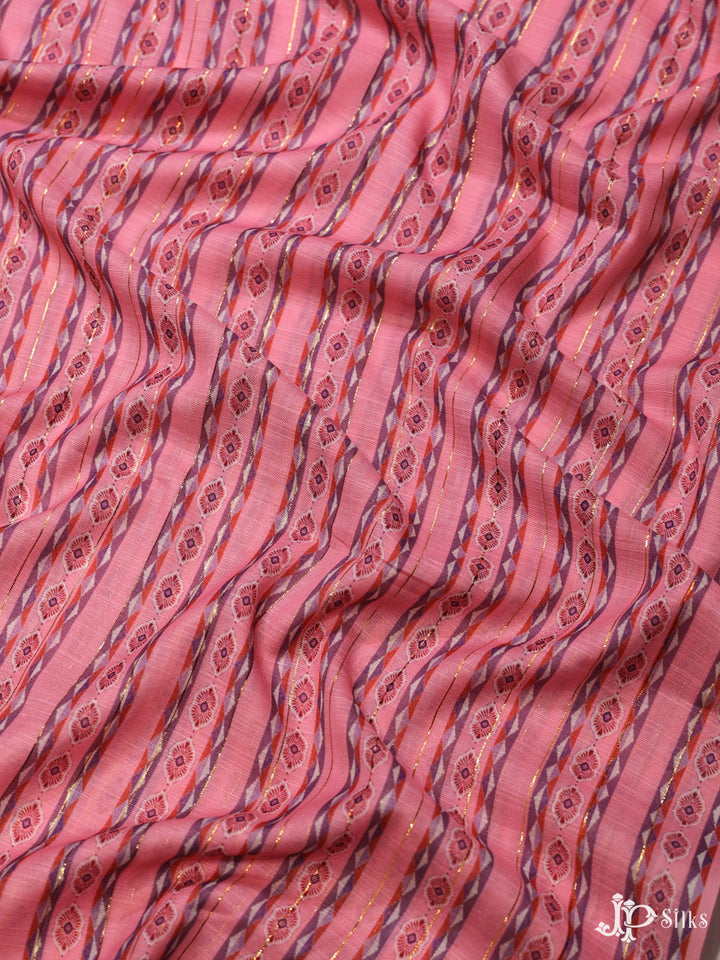Dark Pink Digital Printed Munga Cotton Fabric - E3333 - View 1