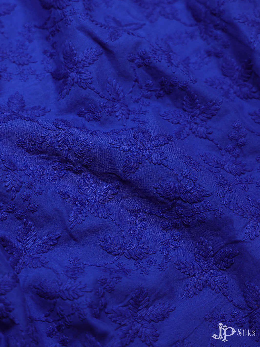 Ink Blue Cotton Chikankari Fabric - C3981