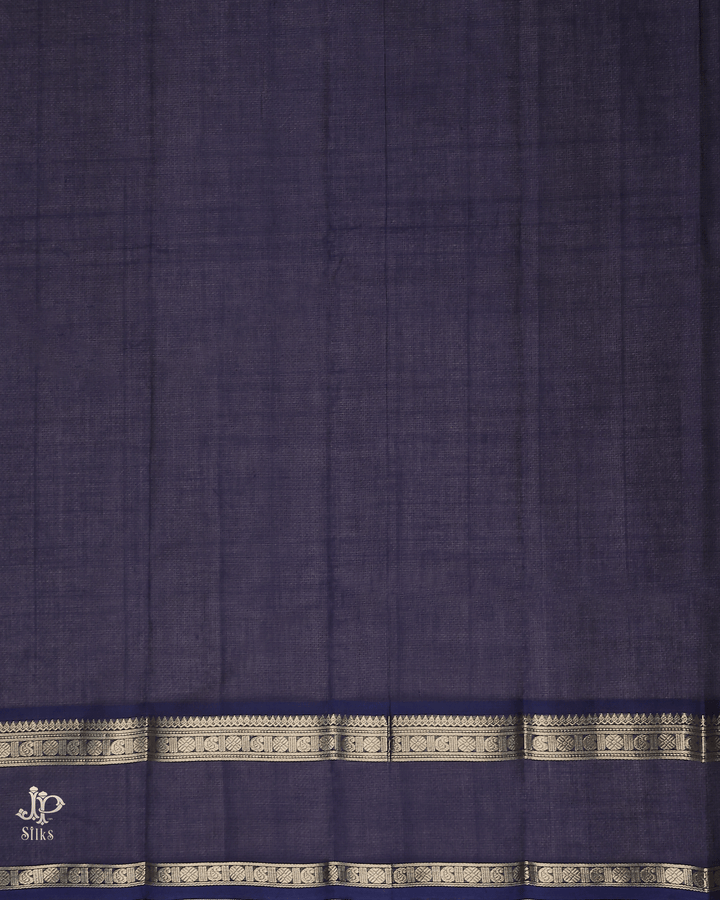 Denim Blue Pure Kanchi Cotton Saree - D9745 - View 2