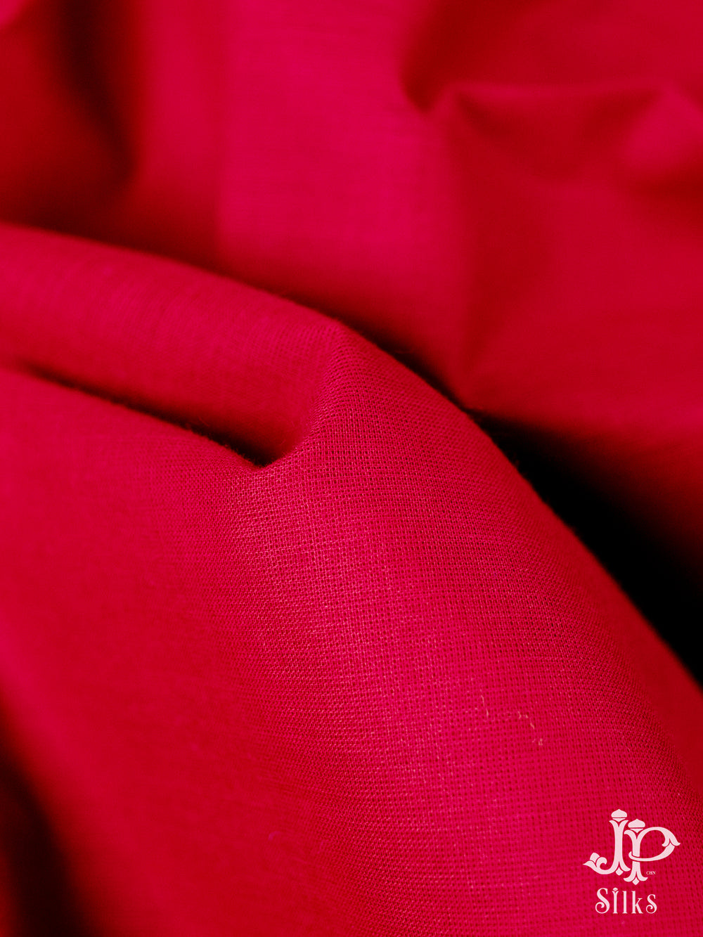 Red Cotton Saree - D2570 - View 1