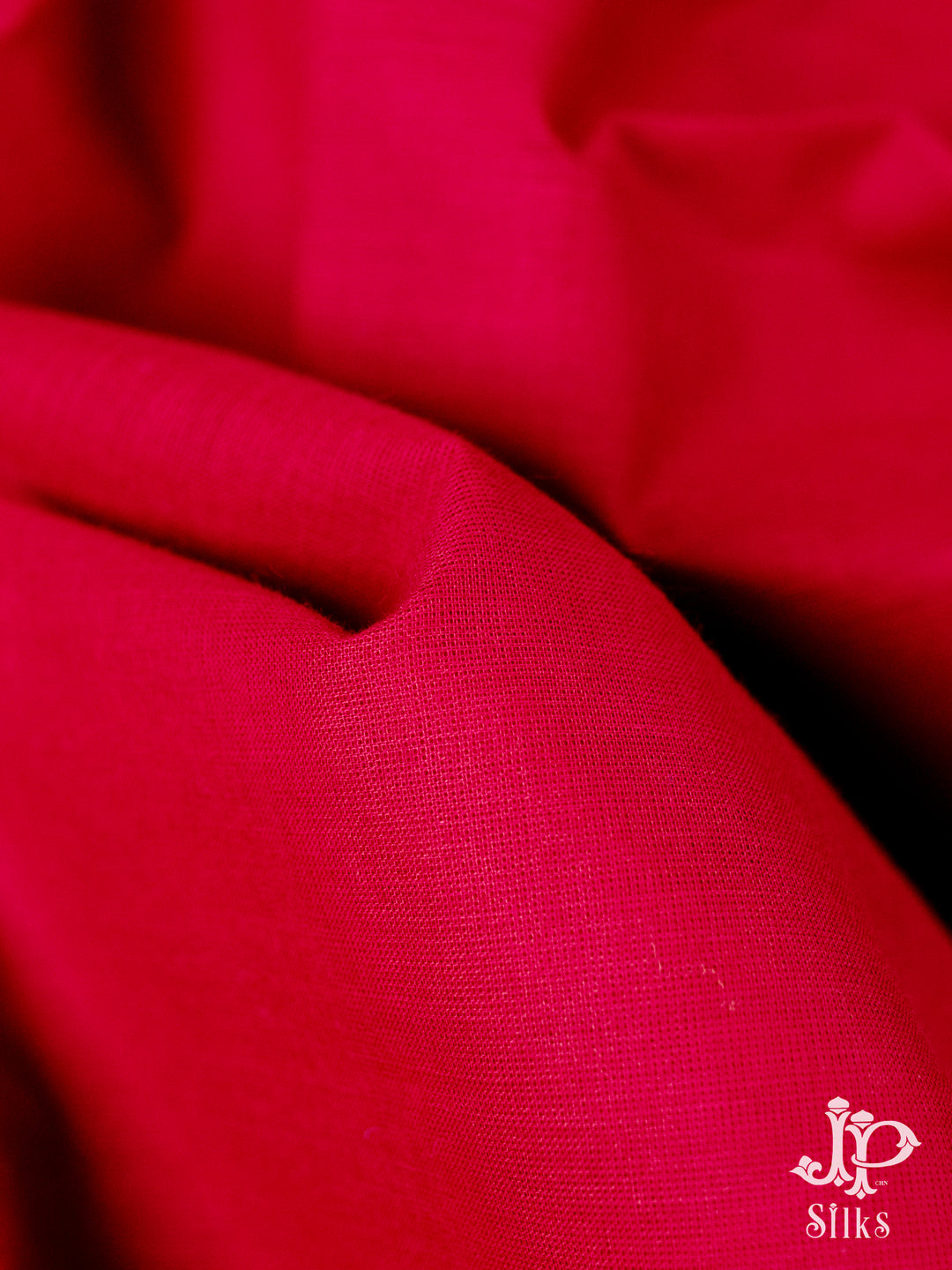Red Cotton Saree - D2570 - View 1