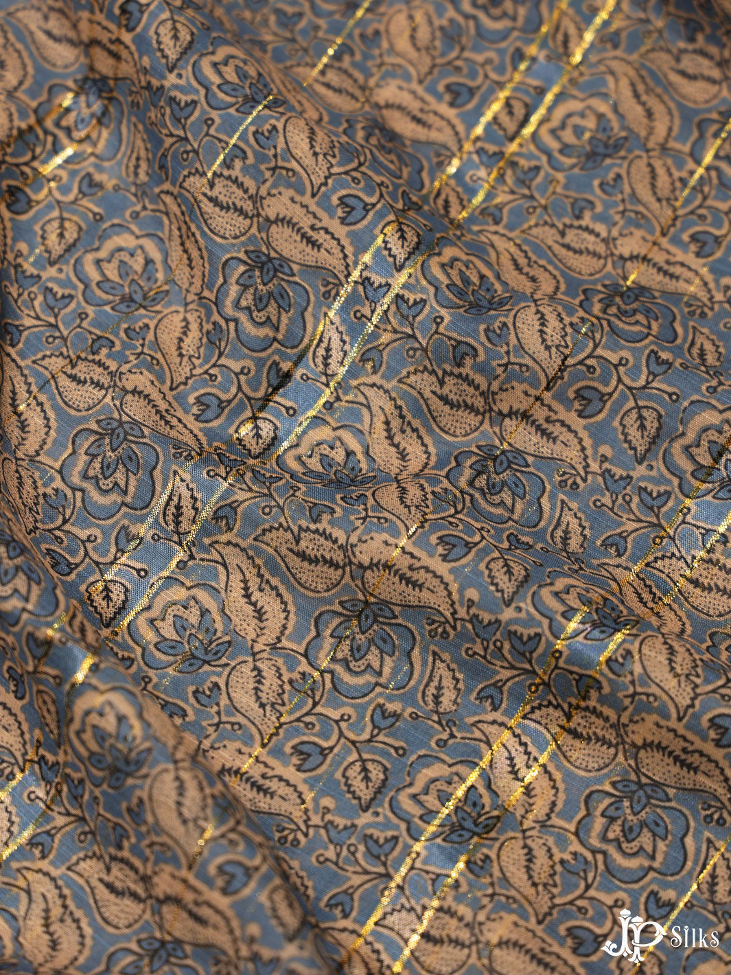 Blue Digital Printed Munga Cotton Fabric - E3325