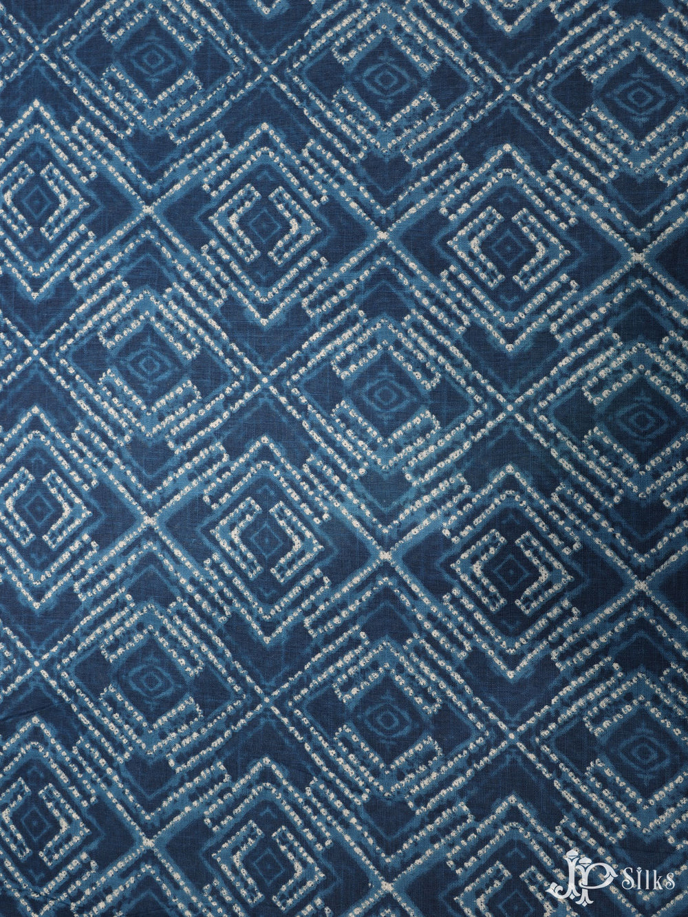 Indigo Blue Digital Printed Cotton Fabric - D1771 - View 1