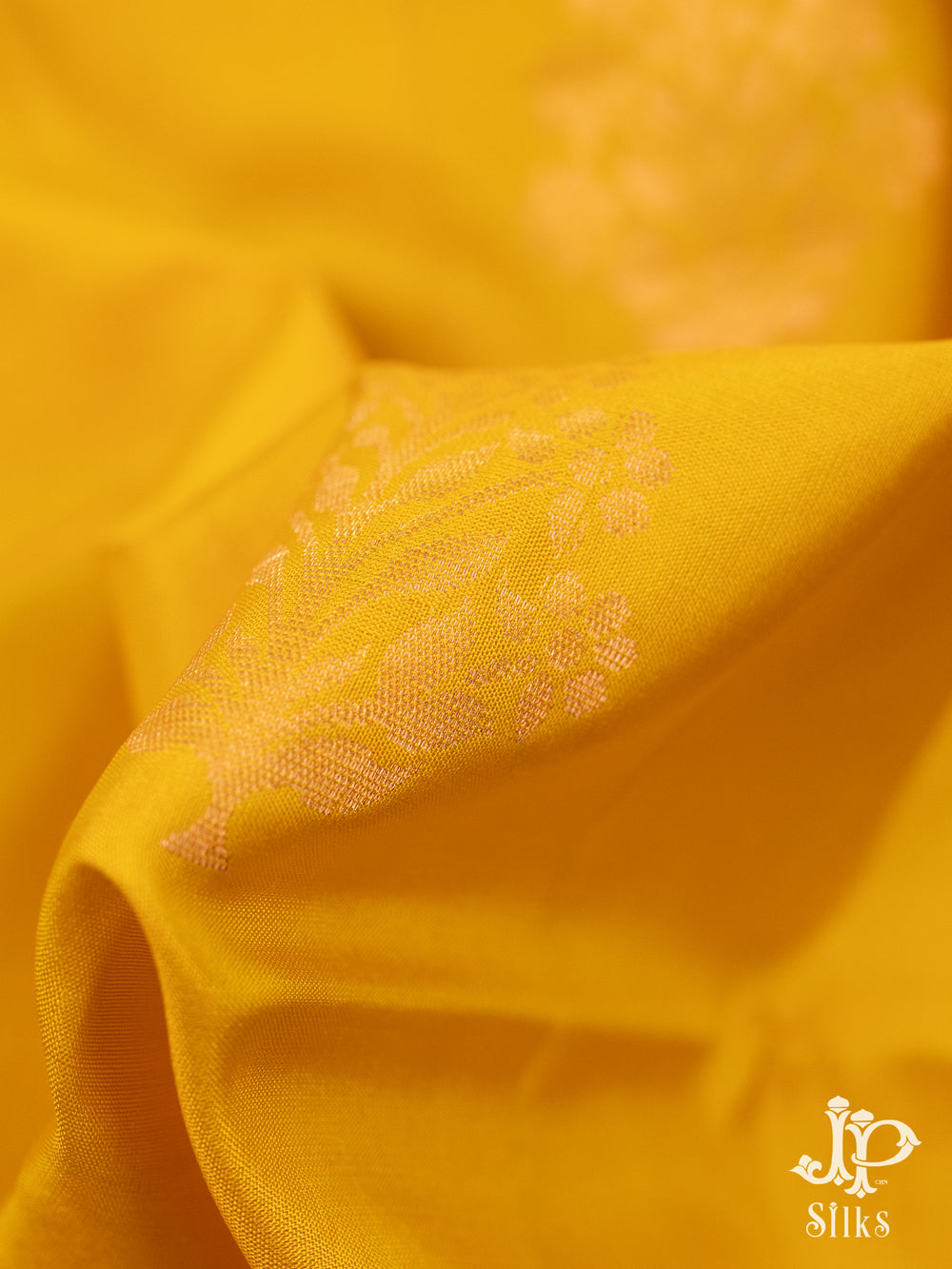Sunny Yellow and Ink Blue Soft SIlk Saree - C1227 - VIew 3