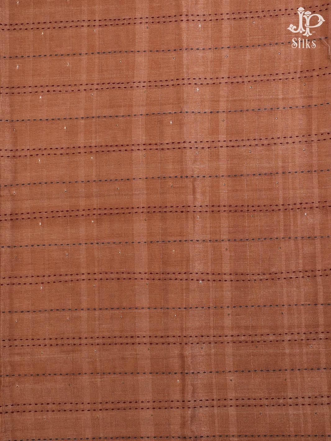 Brown and Beige Tussar Silk Chudidhar Material - E1003 - View 1