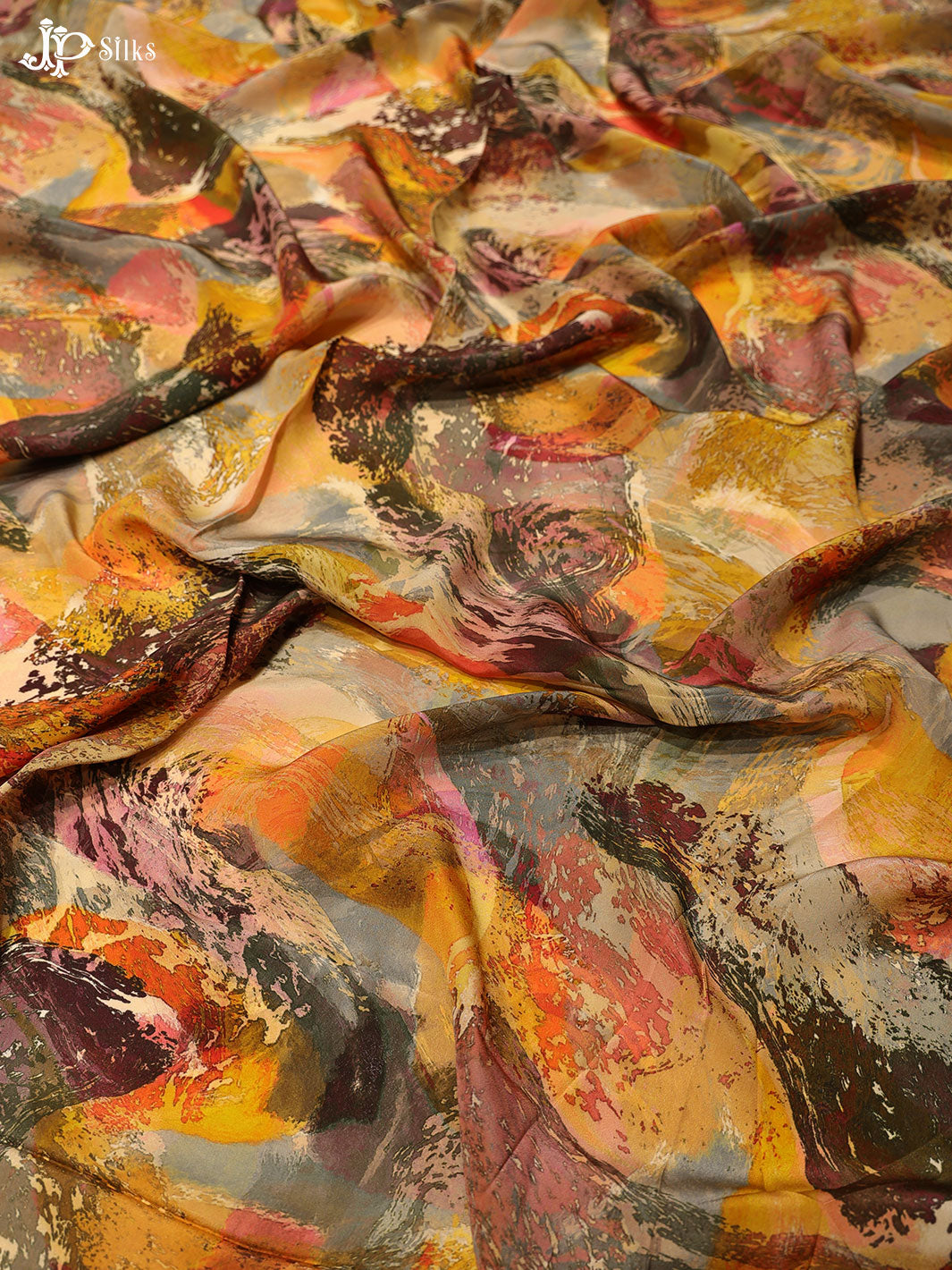 Multicolor Digital Printed Viscose Crepe Fabric - E4009 - View 1