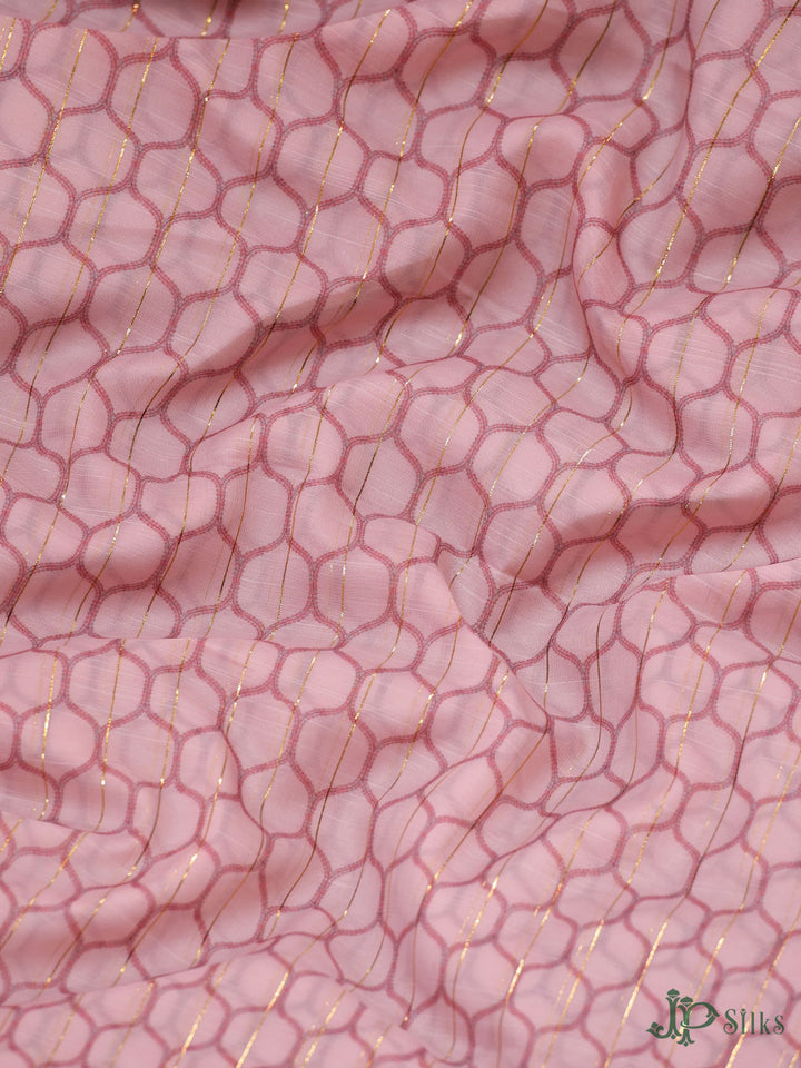 Onion Pink Digital Printed Munga Cotton Fabric - E3323 - View 4