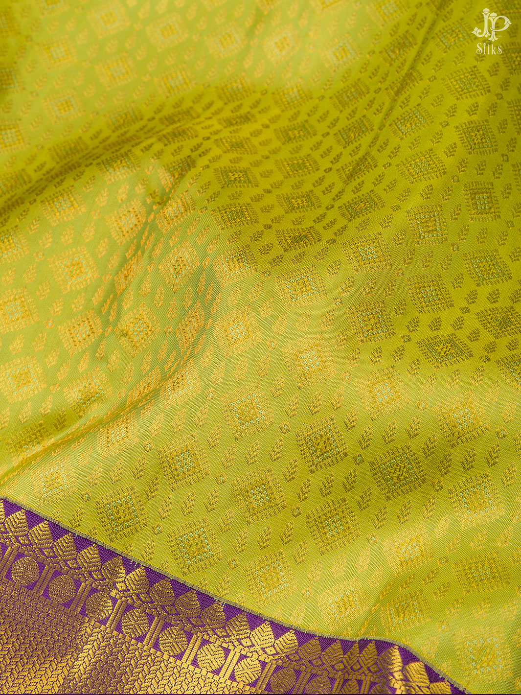 Light Green and Purple Kanchipuram Silk Saree - D6750 - View 3