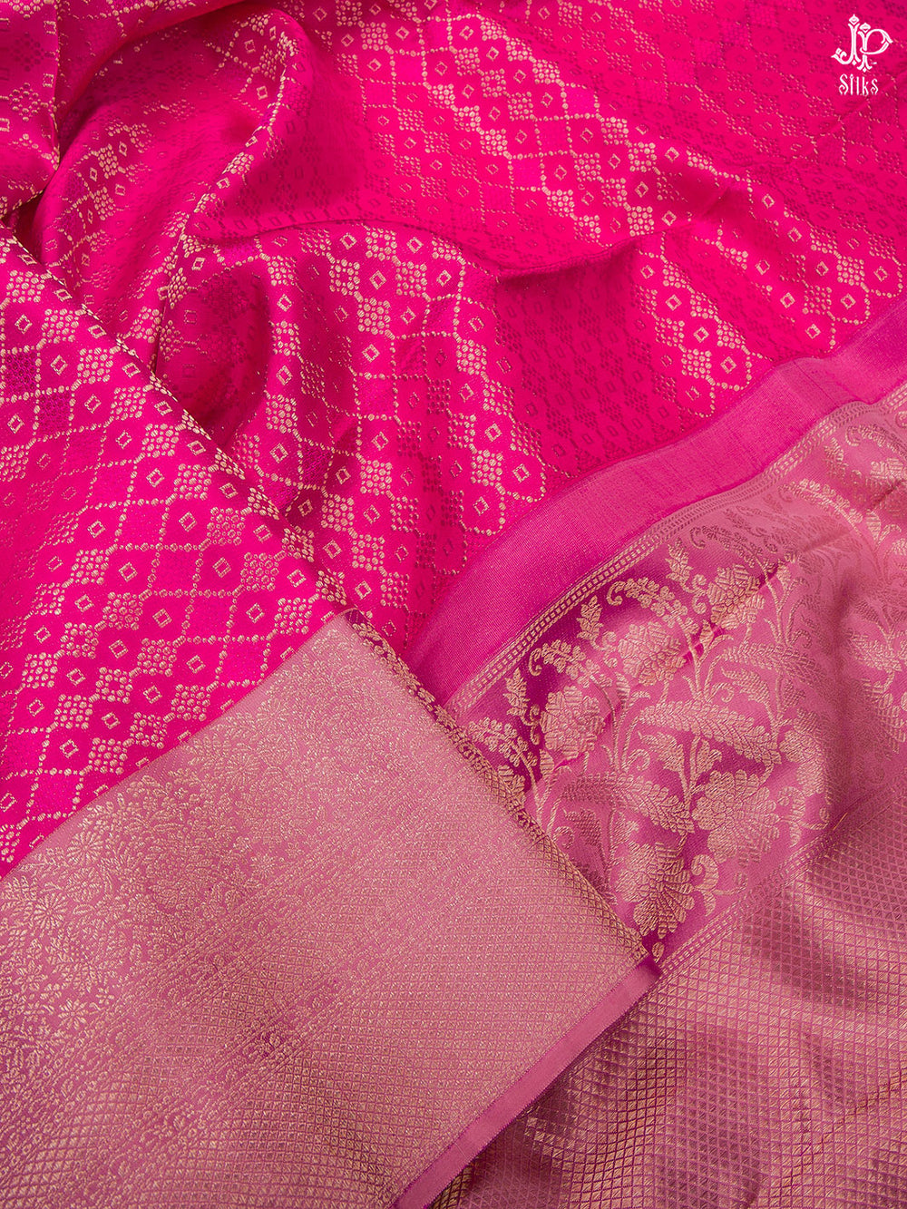 Pink Kanchipuram Silk Saree - D7259 - View 2