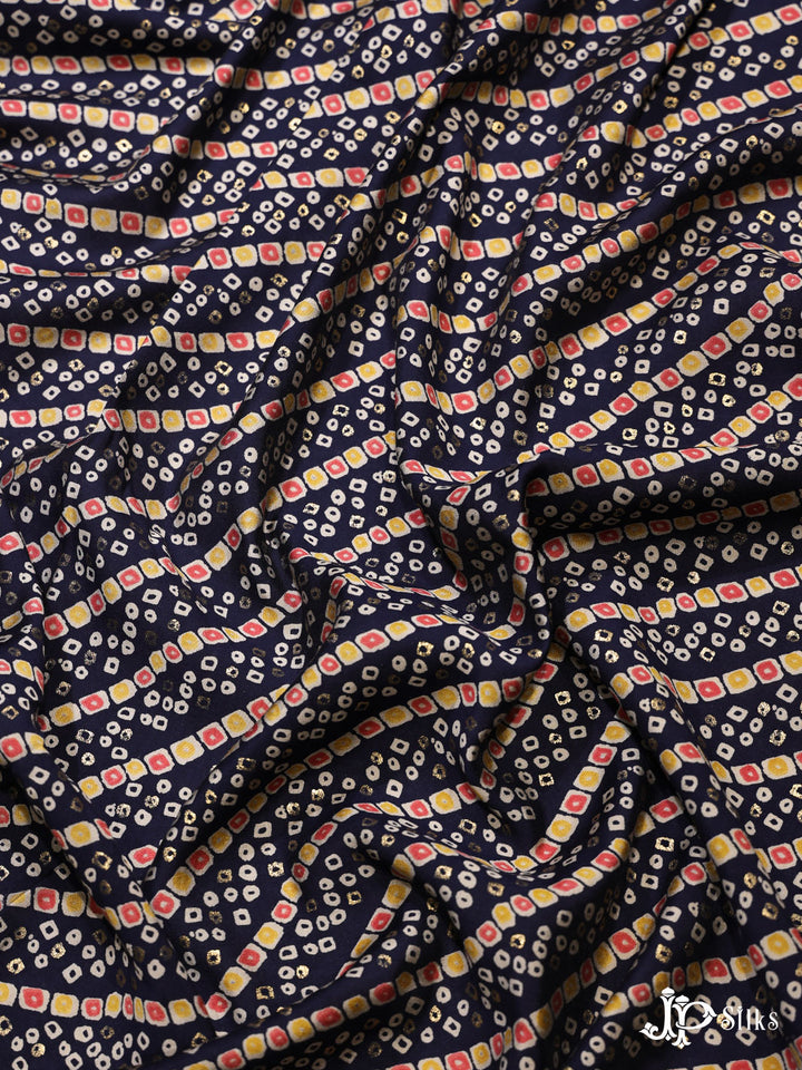 Multicolor Bandhani Printed Modal Fabric - E3472 - View 3