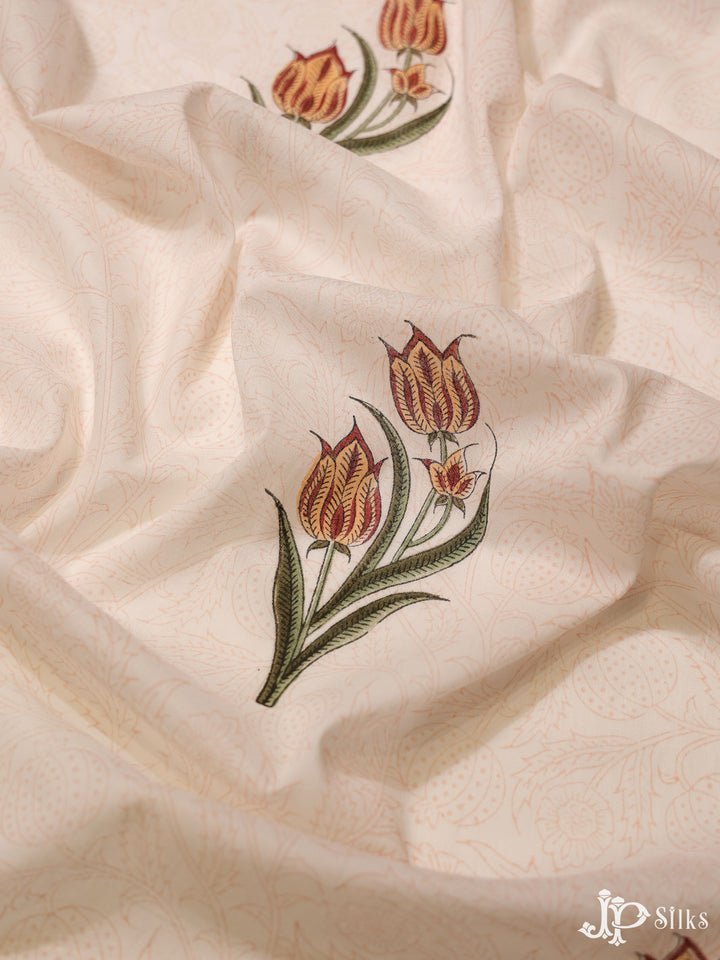 Off- White Cotton Fabric - A7968