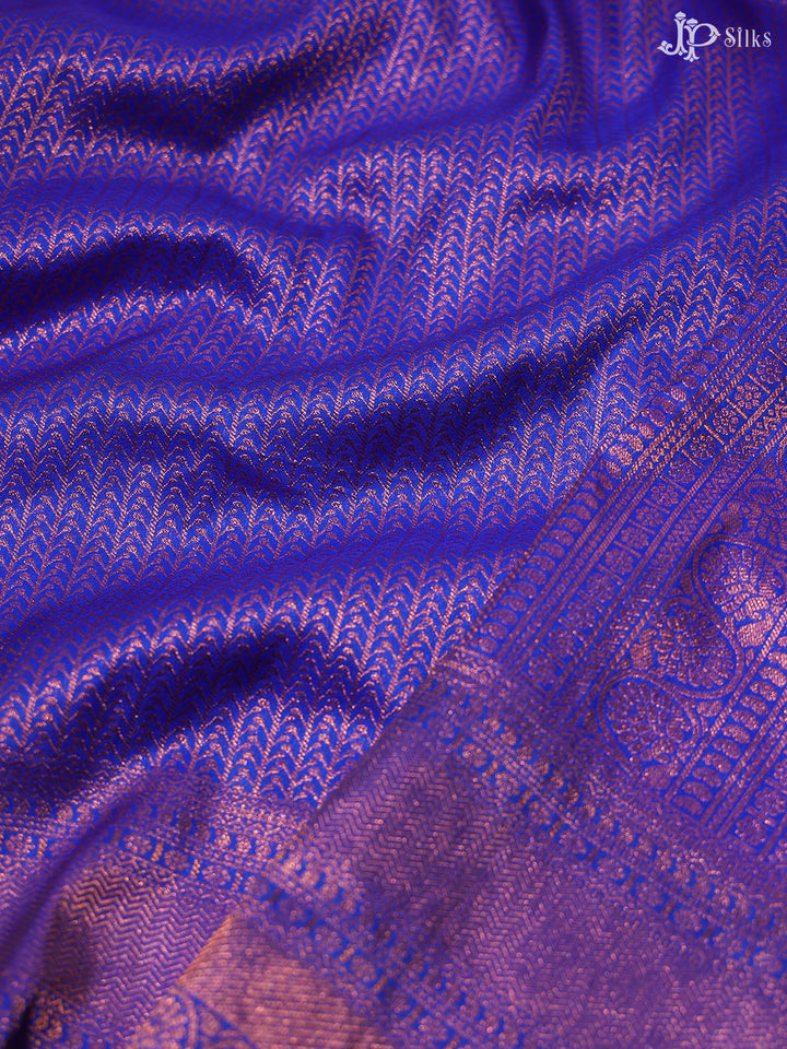 Ink Blue Dharmavaram silk -  D4741 - View 3