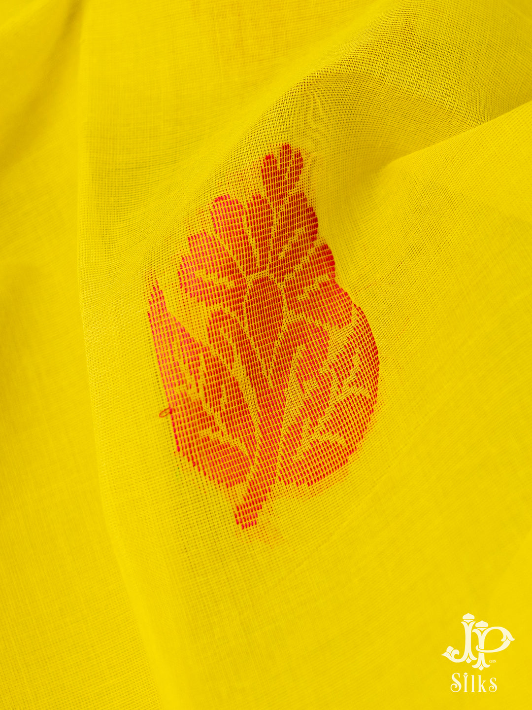 Lime Yellow Cotton Saree - D5436