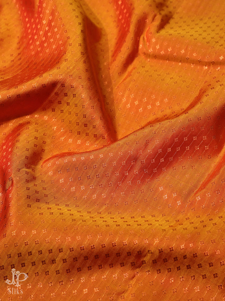 Sunset Orange Pure Silk Saree - D7927 - View 1