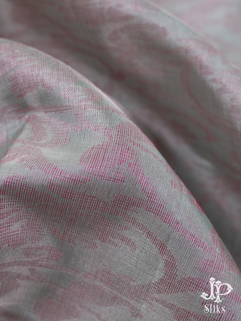 Grey and Pink Soft Silk Saree - D2244 - View 2