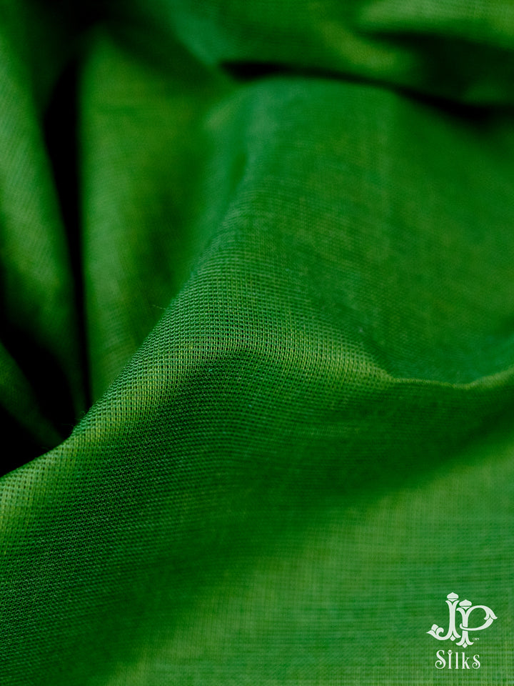 Green and Brown Cotton Saree - D9625 - VIew 4