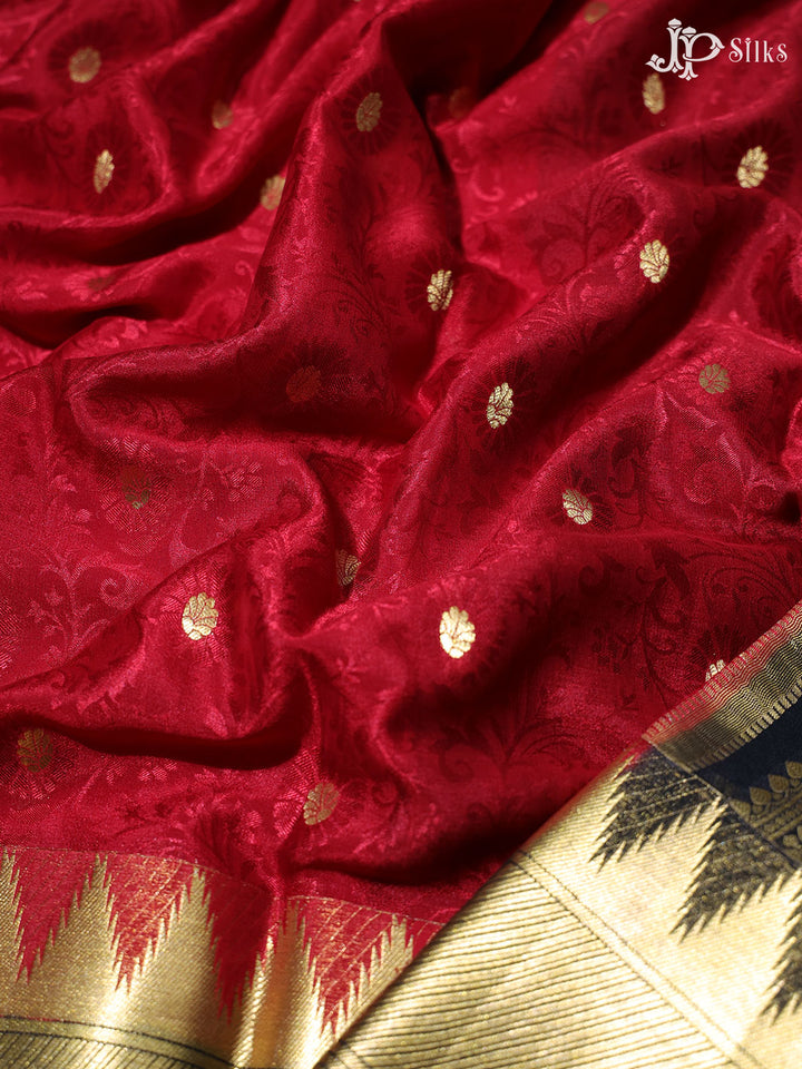 Red Mysore Silk Saree - D4817 - View 4