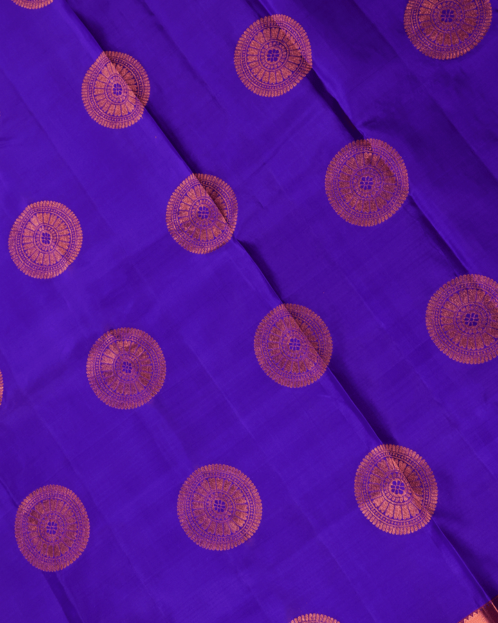 Violet and Pink Kanchipuram Silk Saree - D4754 - View 5