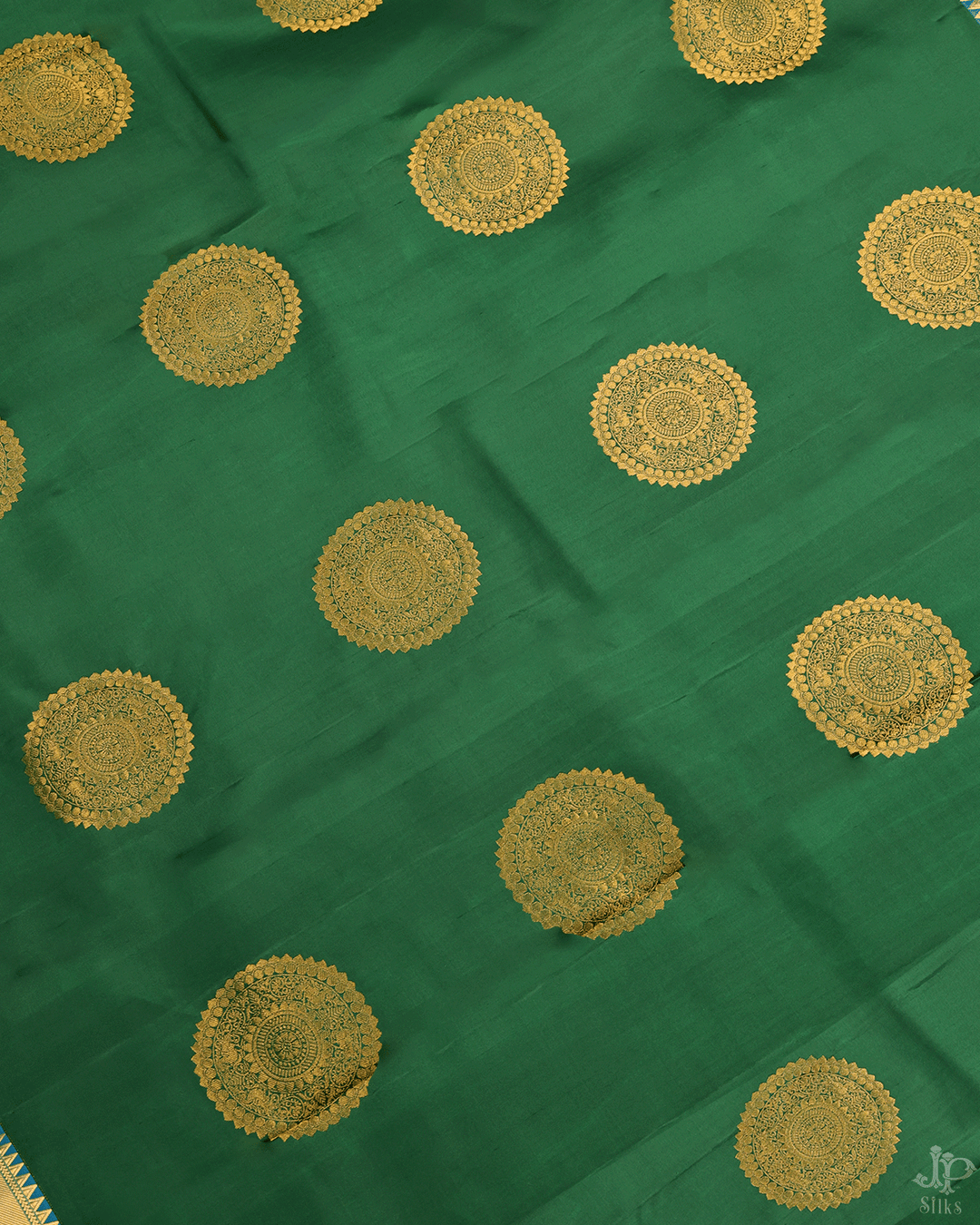 Green and Blue Kanchipuram Silk Saree - E247 - View 2