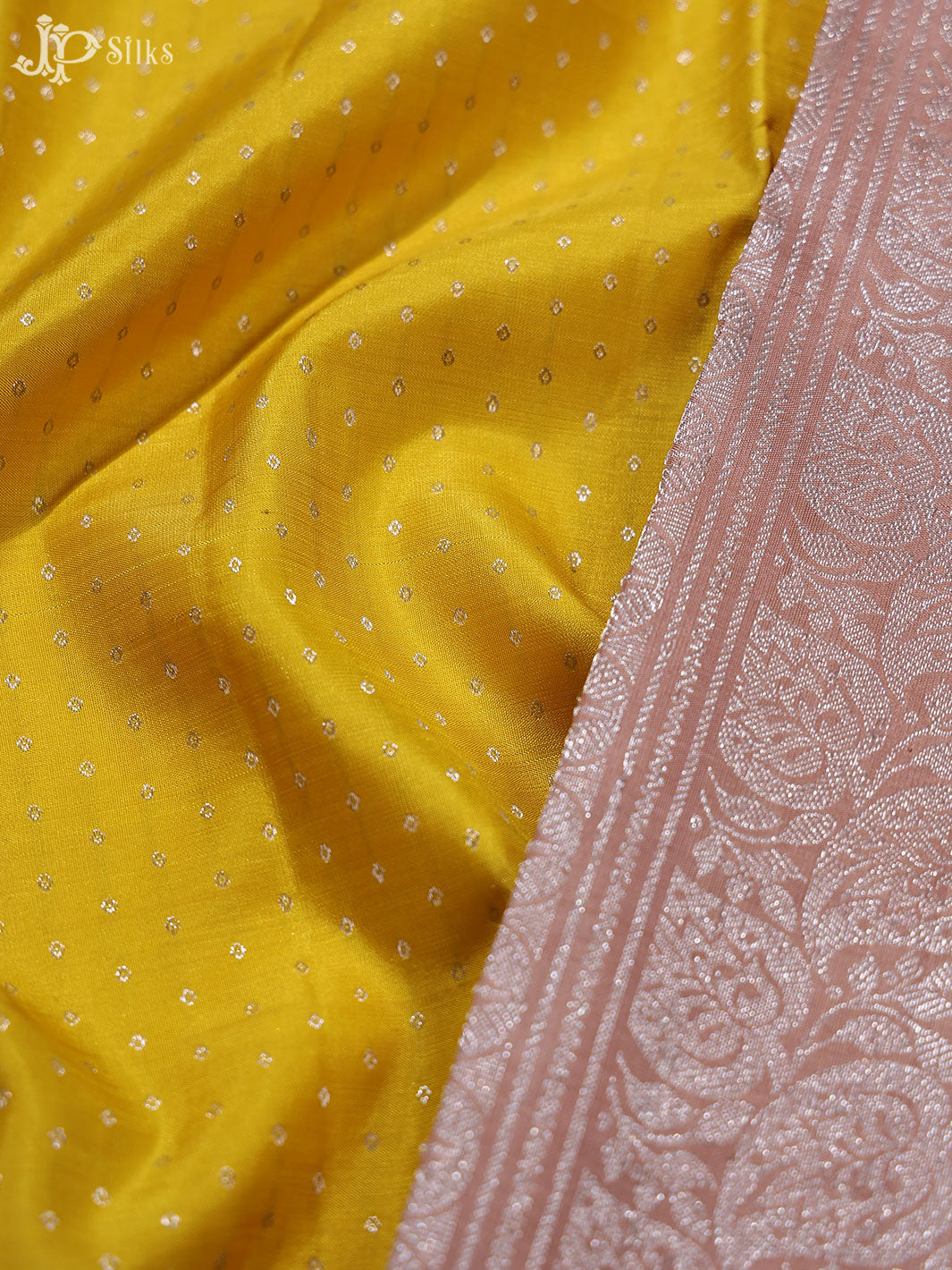 Lemon Yellow and Mauve Kanchipuram silk Saree - A1480 - View 4