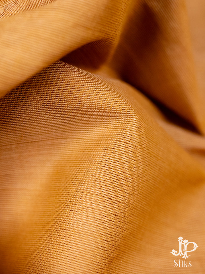 Light Gold and Brown Cotton Saree - D9635 - VIew 3