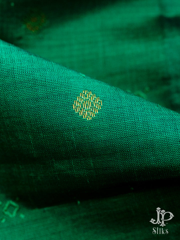 Green Poly Cotton Saree - D1168 