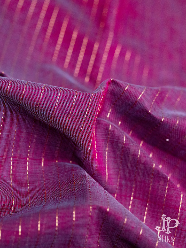Purple Kanchi Cotton Saree - D9733 - VIew 3