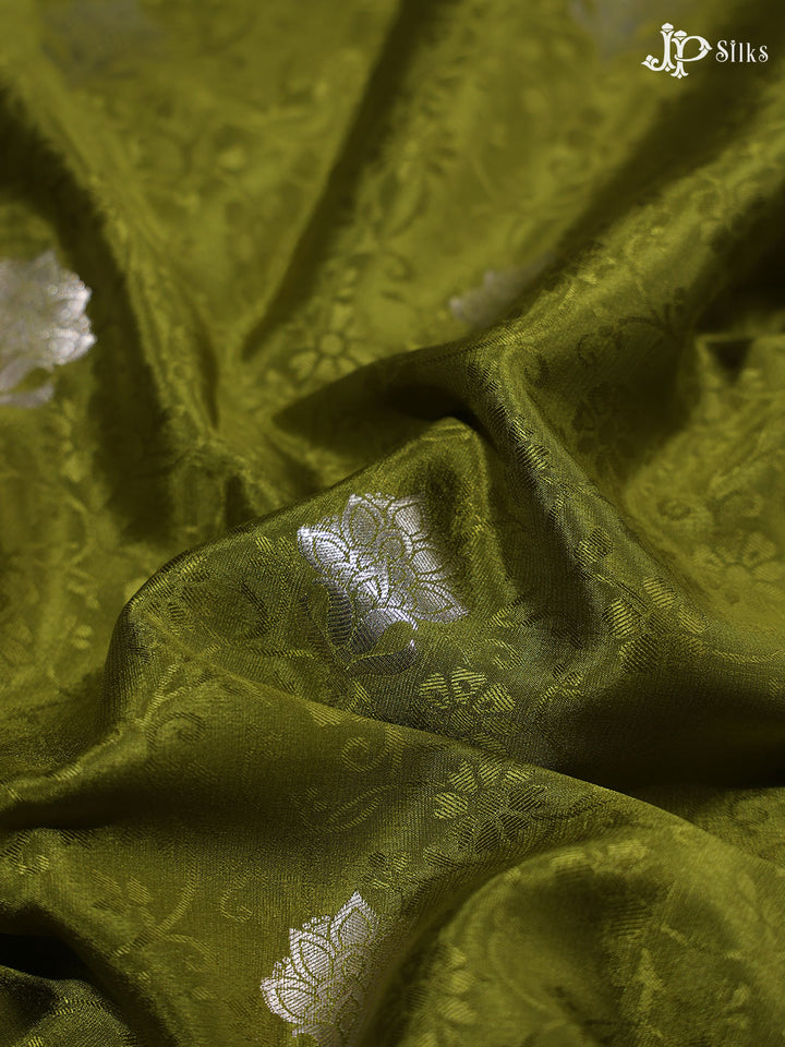 Olive Green Mysore Silk Saree - D4814 - View 5