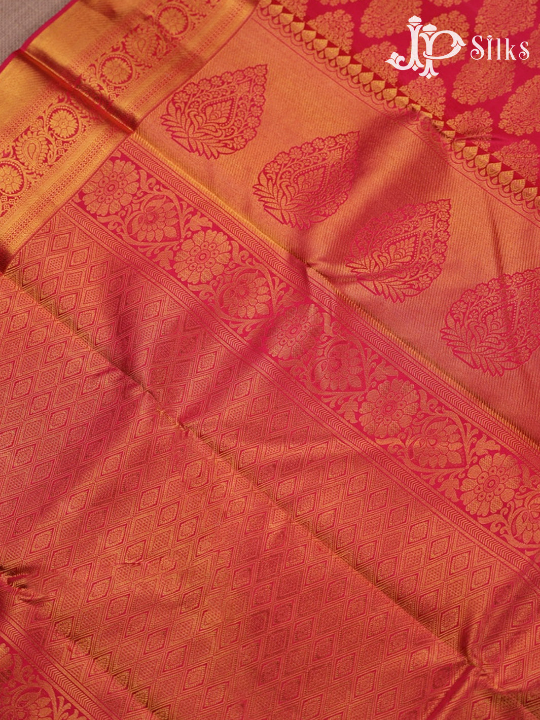 Reddish pink colour Kanchipuram Silk Saree - A5386 - View 5