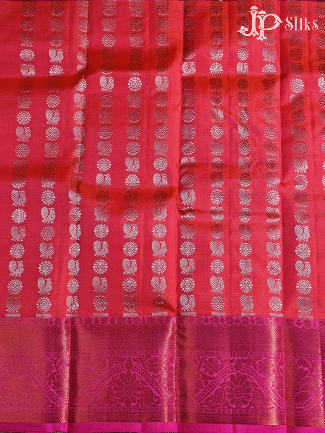 Dark Peach Pink with Pink Pattu Pavadai - D5930 - View 1