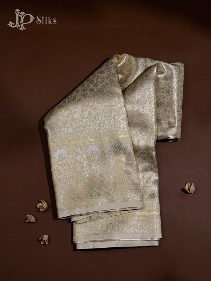 Light Gold Art Silk Saree - F2876