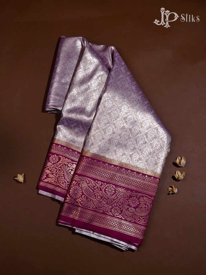 Lavender And Magenta Art Silk Saree - F2875