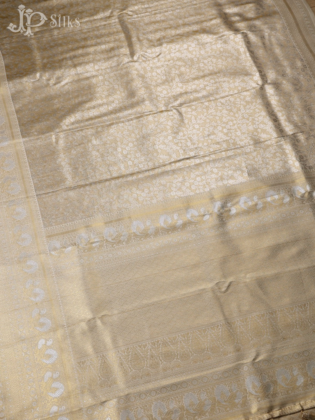 Light Gold Art Silk Saree - F2876