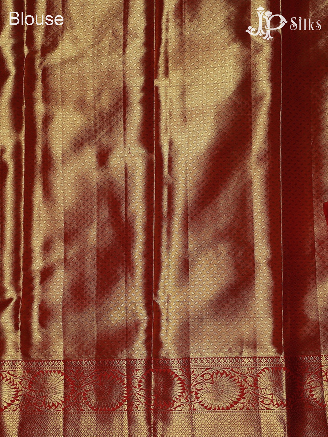 Golden  shimmer with red colour Kanchipuram Silk Saree - F2341 - View 7