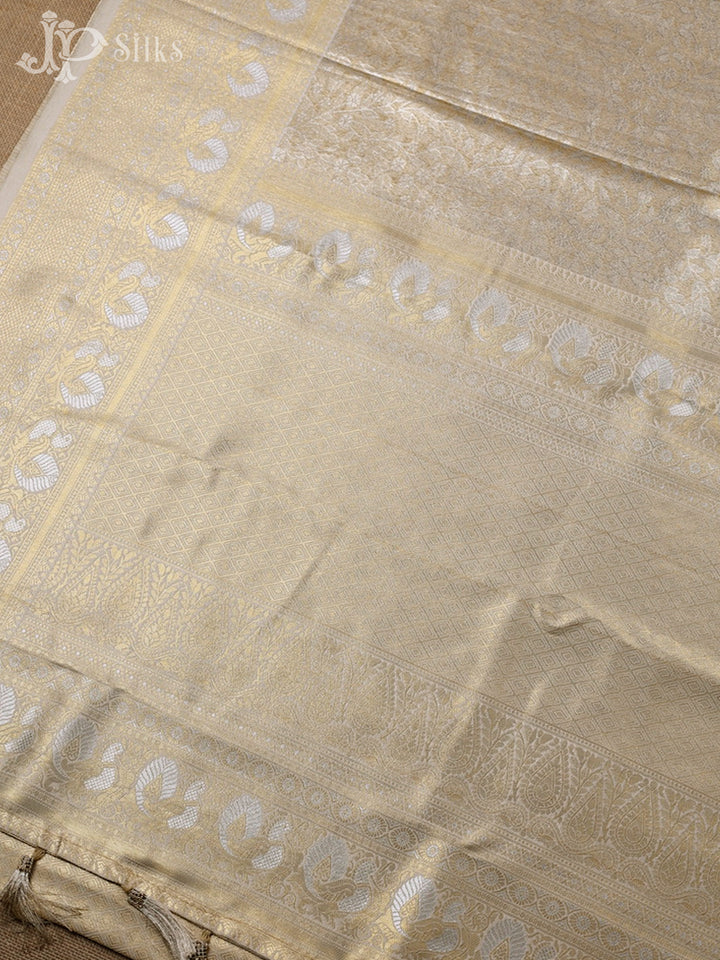 Light Gold Art Silk Saree - F2876
