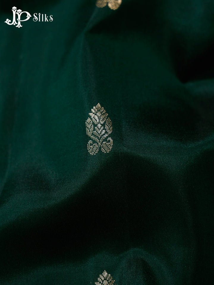 Bottle Green & Reddish Pink Soft Silk Saree - F2912