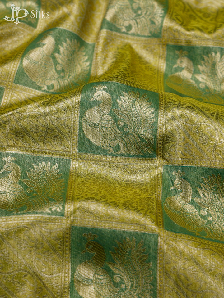 Green And Yellow Art Silk Saree - F2863