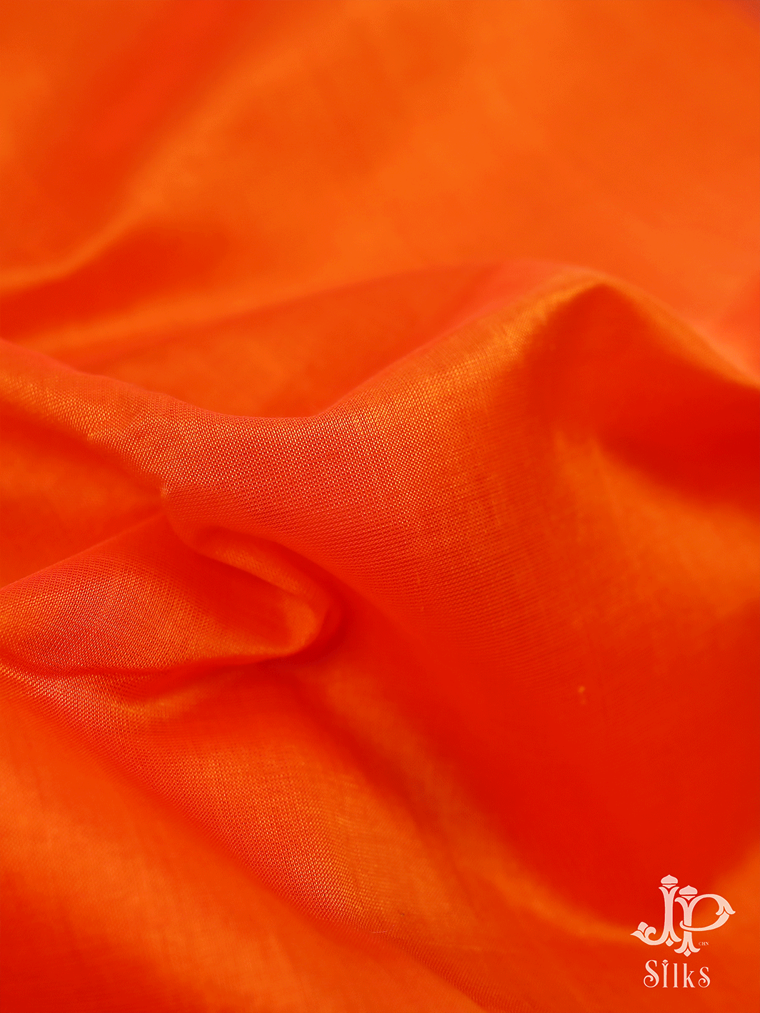 Orange and Blue grey Cotton Saree - C364