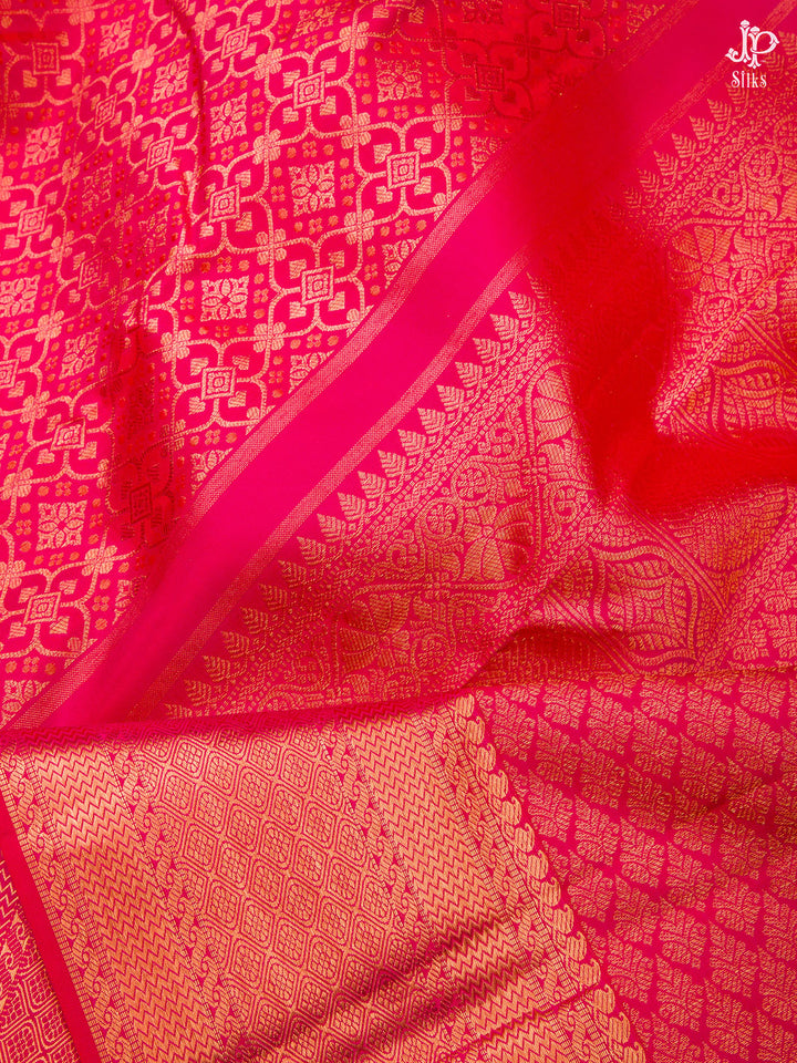 Pink Kanchipuram Silk Saree - D7923 - View 2