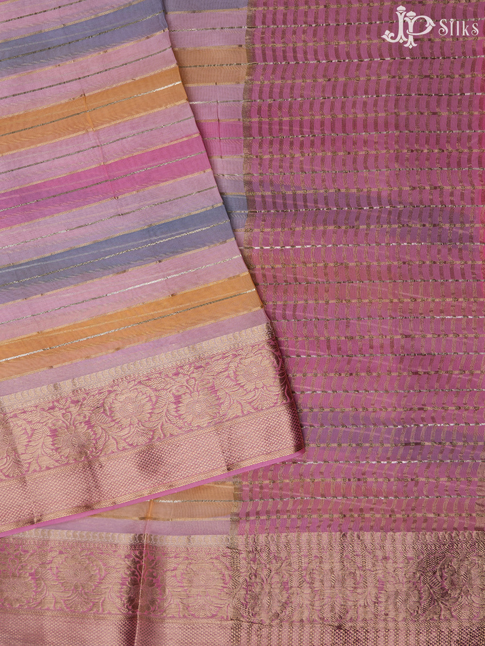 Light Pink And Baby Pink Semi Banarasi Saree - F2900 - View 2