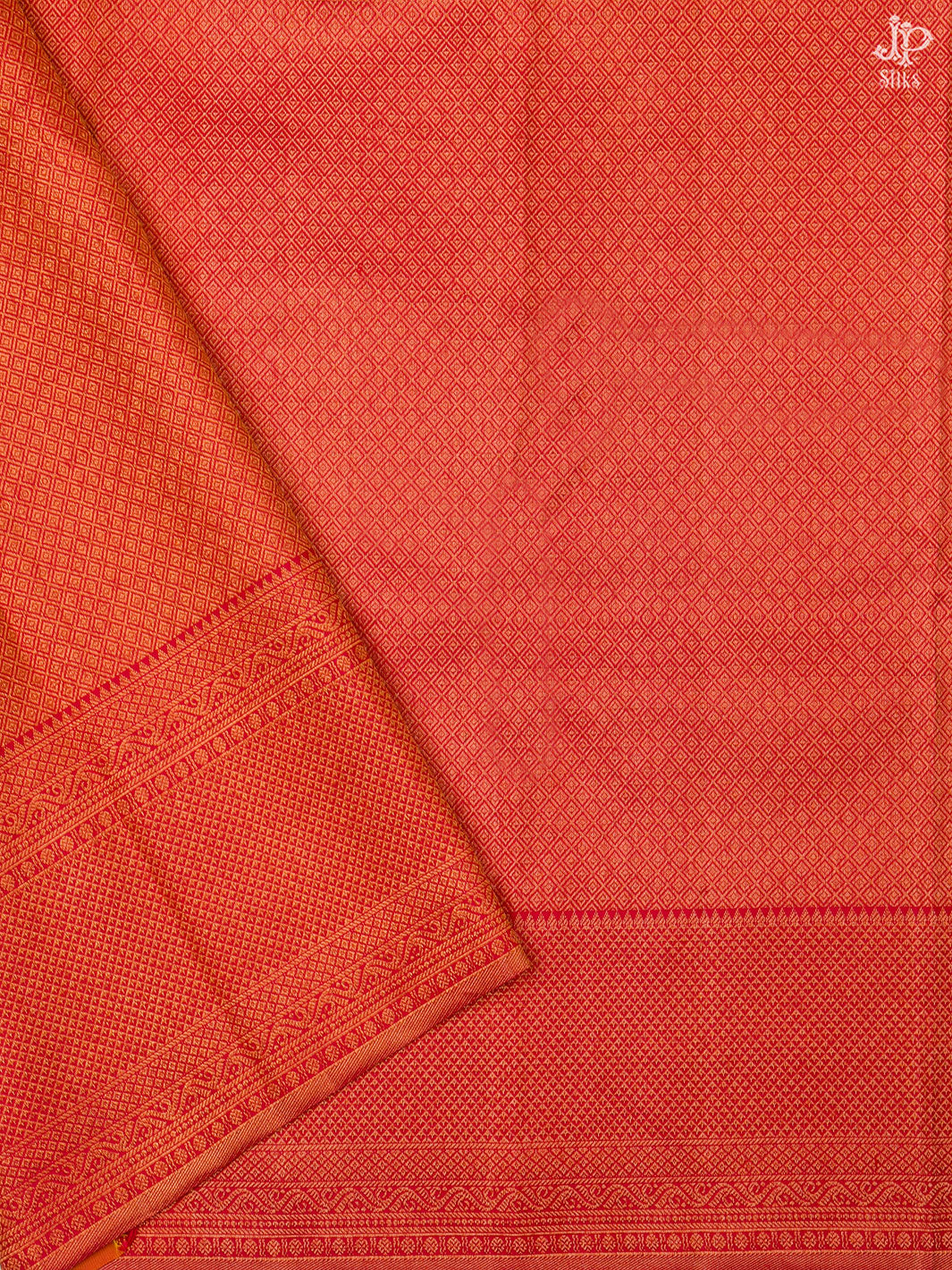 Olive Green Shot Red Kanchipuram Silk Saree - D7765 - View 4