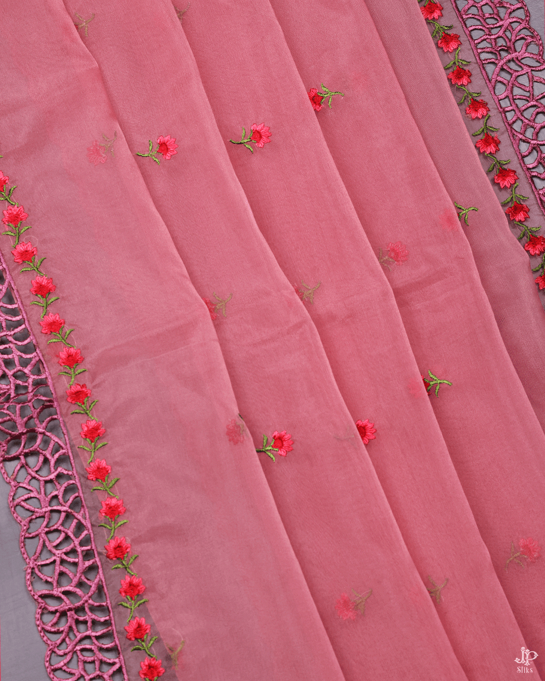 Rose Pink Unstitched Chudidhar Material - C4243 - View 4